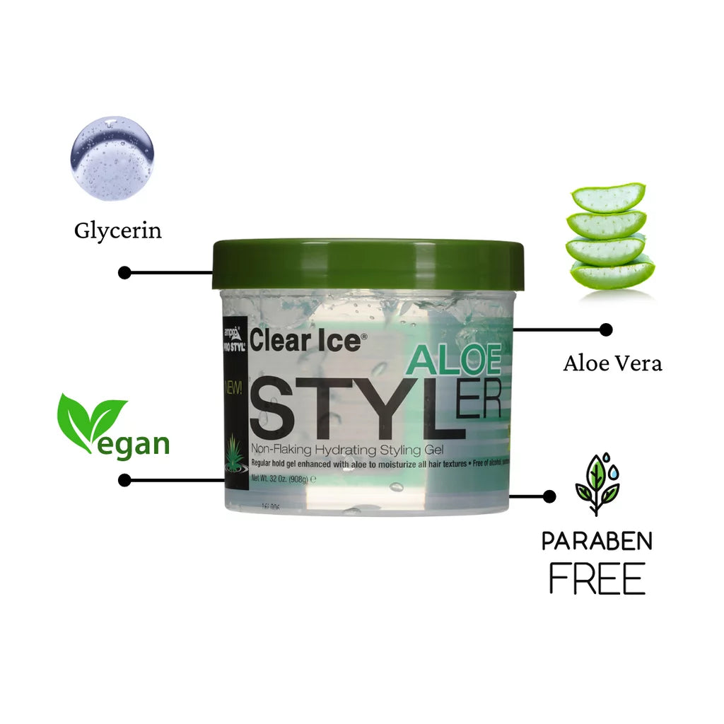 Clear Ice Styling Gel [ ALOE OIL ] 32 Oz. *  *