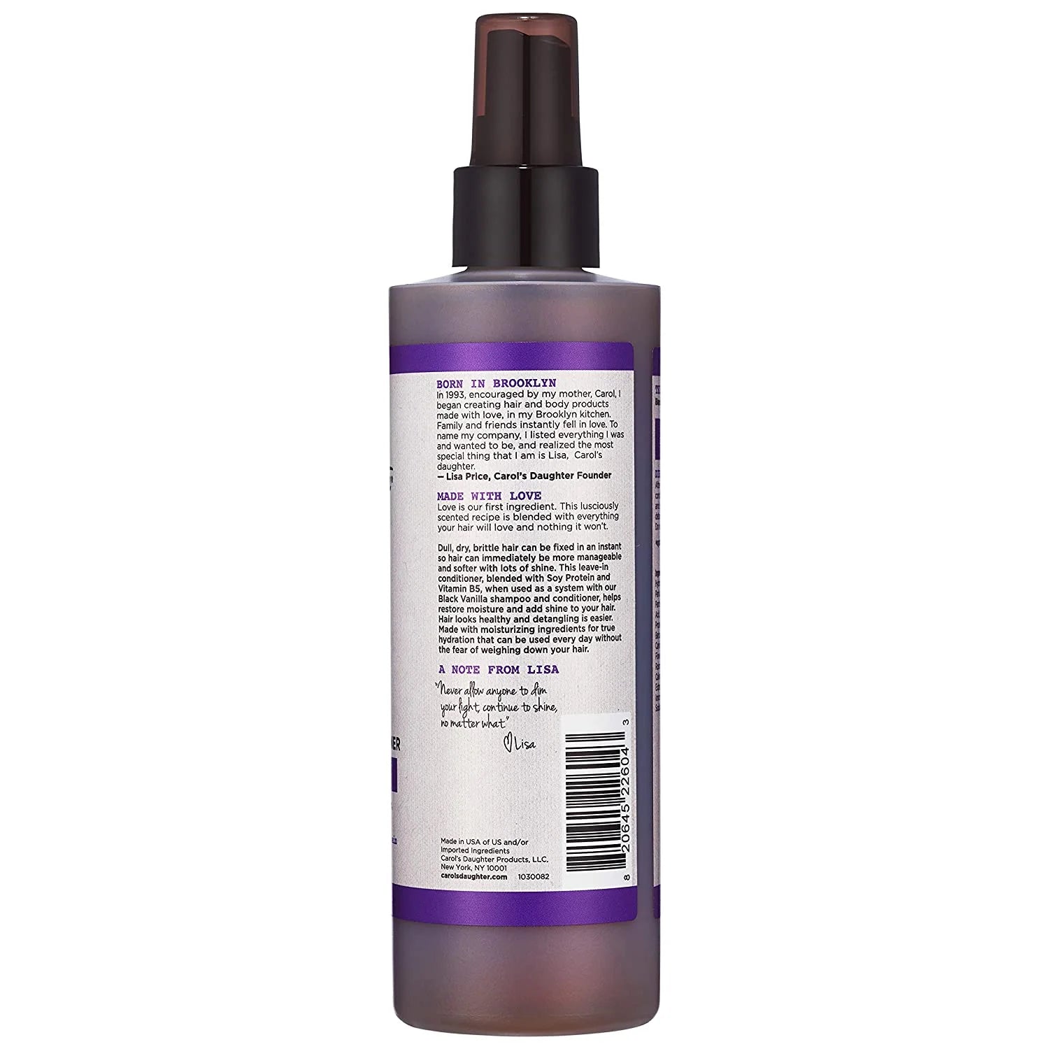 Carol’S Daughter Black Vanilla Moisture and Shine Leave in Conditioner, 8 Oz