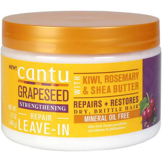 Cantu Grapeseed Strengthening Repair Leave-In, Dry Brittle Hair, 12 Oz (340 G)