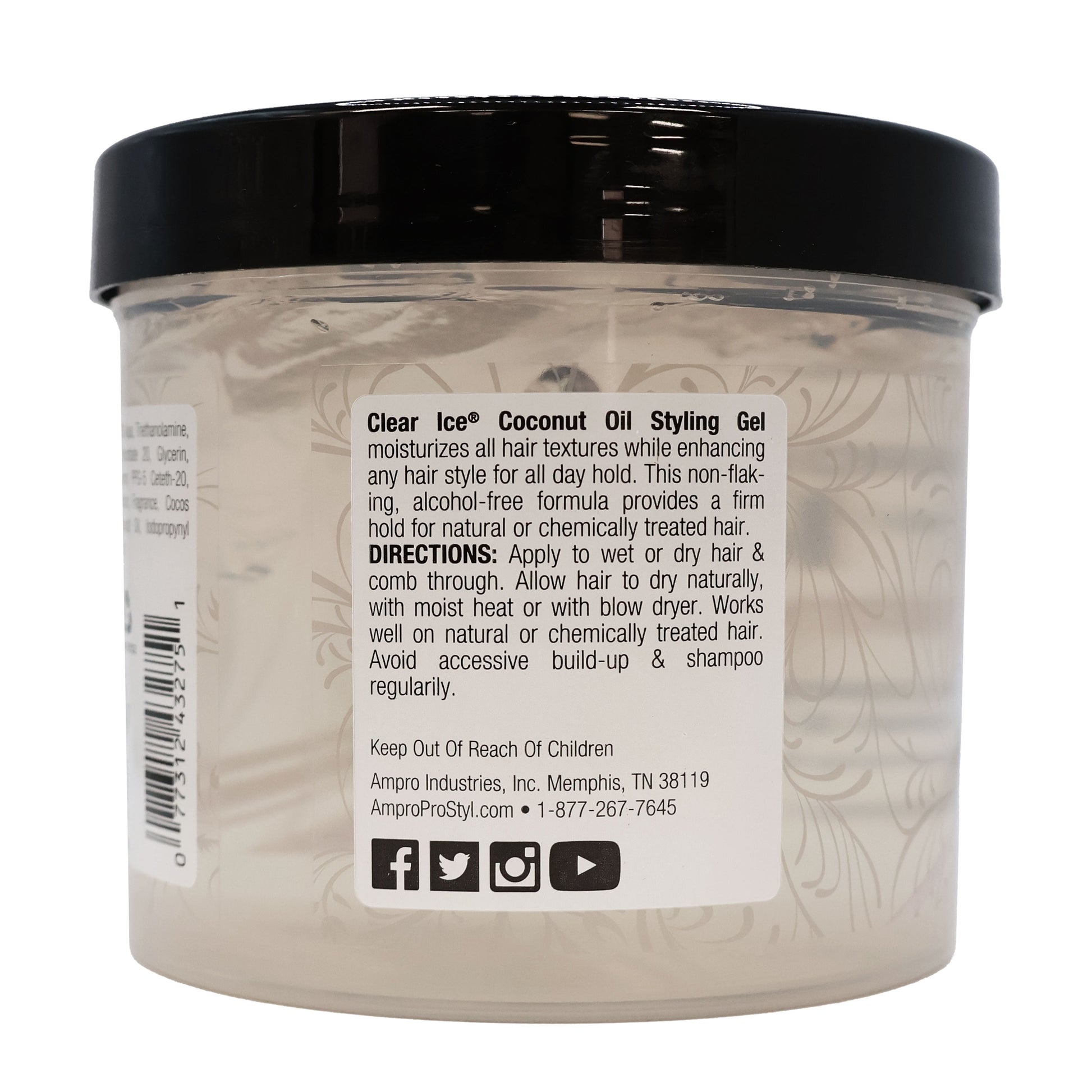 Clear Ice Coconut Oil Styling Gel, 32 Oz.