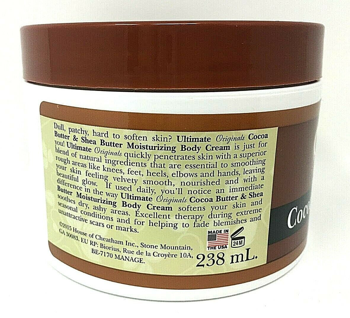 Cocoa Butter & Shea Butter Body Cream 8 Oz