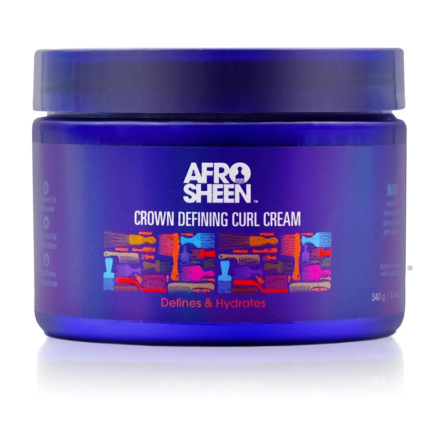 Crown Defining Curl Cream. Contains Shea Butter and Coconut Oil to Define and Hydrate. 12 Oz