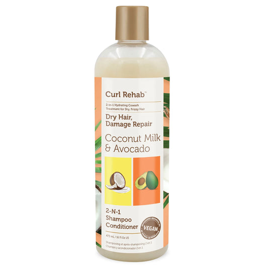 : Dry Hair/Damage Repair Treatment Coconut Milk & Avocado 2 in 1 Shampoo, 16 Oz.