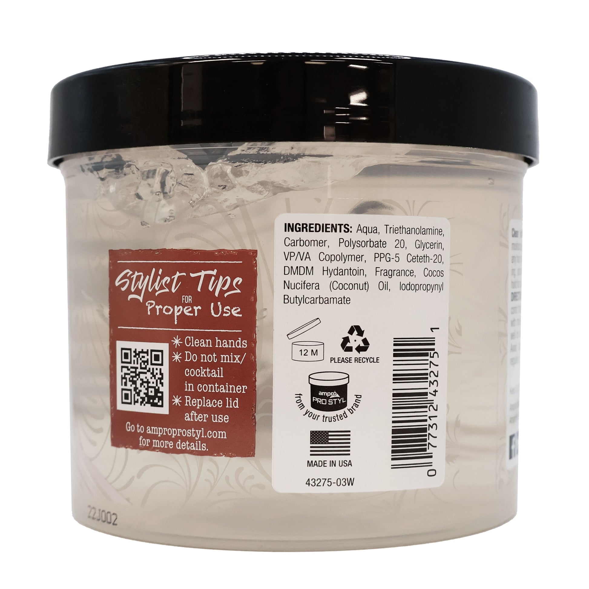 Clear Ice Coconut Oil Styling Gel, 32 Oz.