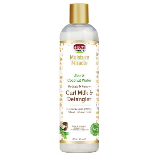 Moisture Miracle Hydrate & Renew Curl Milk & Detangler 12 Oz, for Curly, Coily Hair, Moisturizing