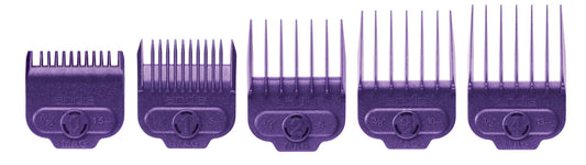 66345 Nano-Silver Magnetic Attachment 5 Combs with Long-Lasting Performance - Sizes 6", 8", 4", 3/8", 2", Provide Professional Haircuts and Styles – Purple.