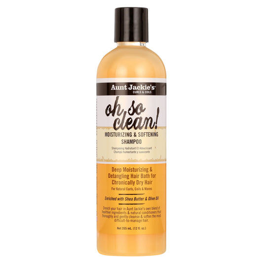 Curls & Coils Oh so Clean Moisturizing & Softening Shampoo, 12 Fl Oz, Damaged