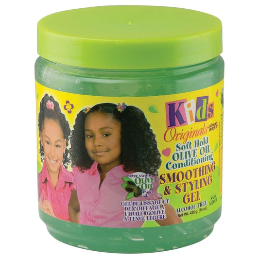 Kids Africa'S Best Kids Originals Soft Hold Olive Oil Conditioning Smoothing & Styling Gel, Alcohol Free, 15Oz Jar