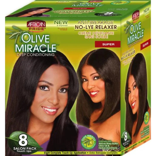 - Olive Miracle Deep Conditioning No-Lye Relaxer Kit (Super)