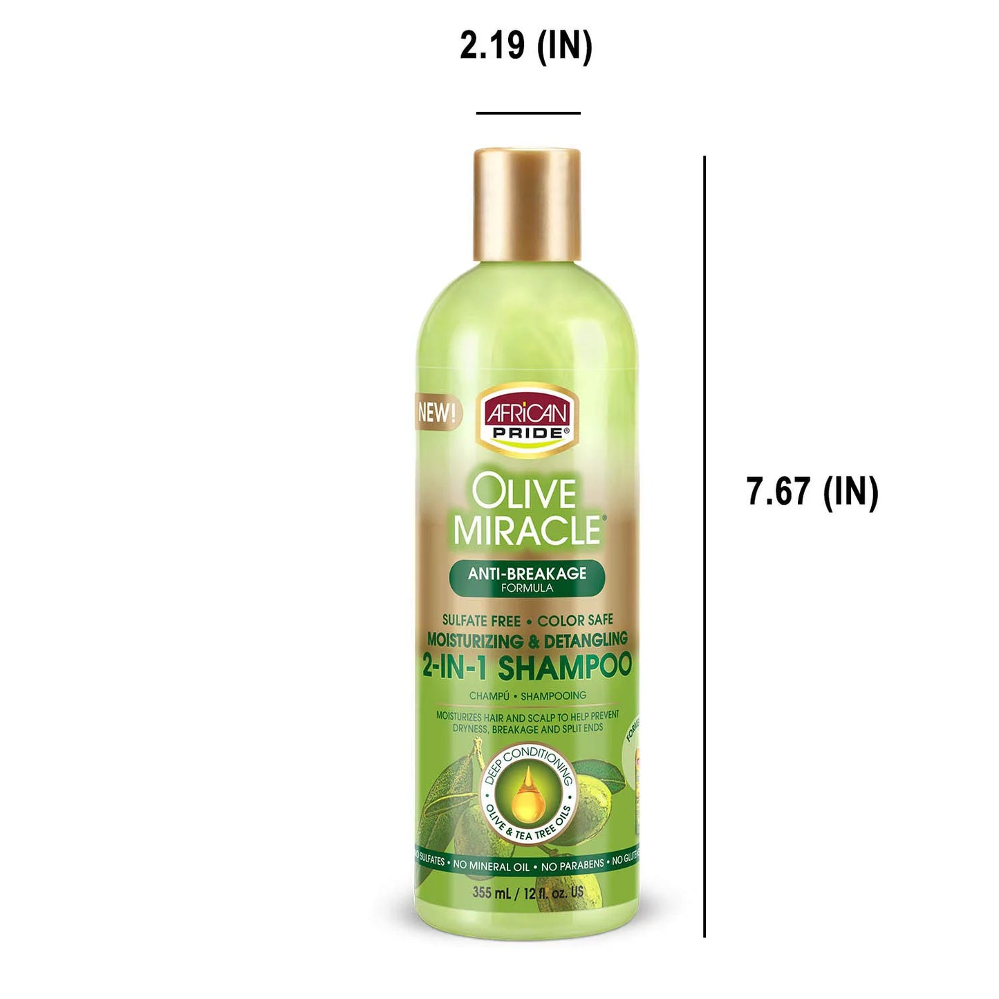 Olive Miracle 2 in 1 Hair Shampoo & Conditioner, 12 Oz