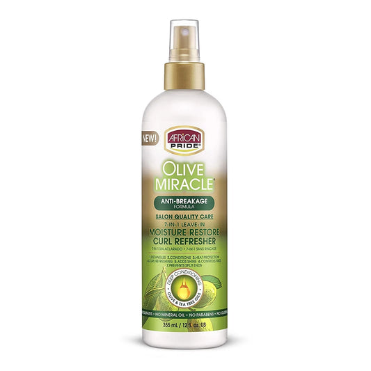 Olive Miracle 7-IN-1 Leave-In Moisture Hair Curl Refresher, 12 Oz., Pack of 2